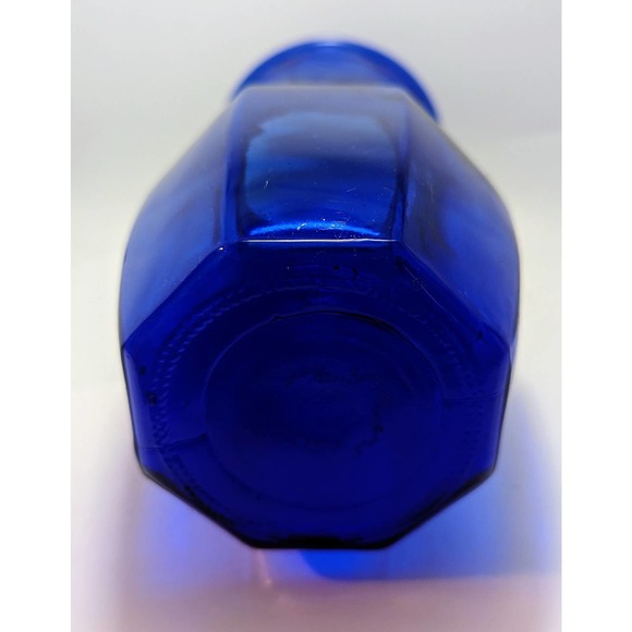 Vintage Cobalt Blue Hexagon Rare Octagonal 8 Paneled Flower Baroque Vase - Picture 4 of 8